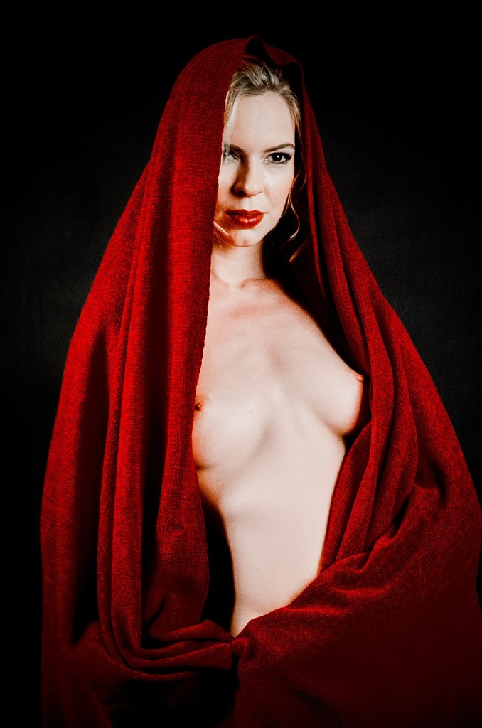 A Naked Woman Wrapped In A Red Blanket Nude Woman Naked Beauty