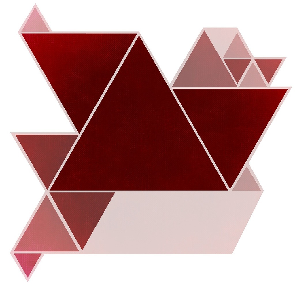 A Red And White Geometric Design With A White Background Background