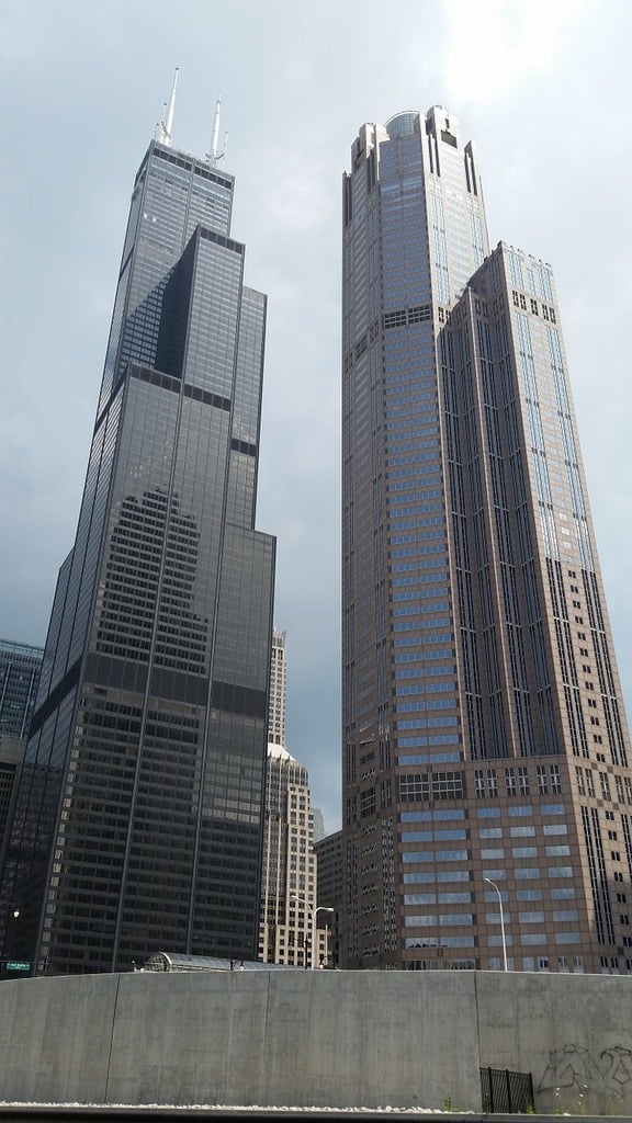 Chicago Sears Tower Tower Building. A Couple Of Tall Buildings Sitting ...