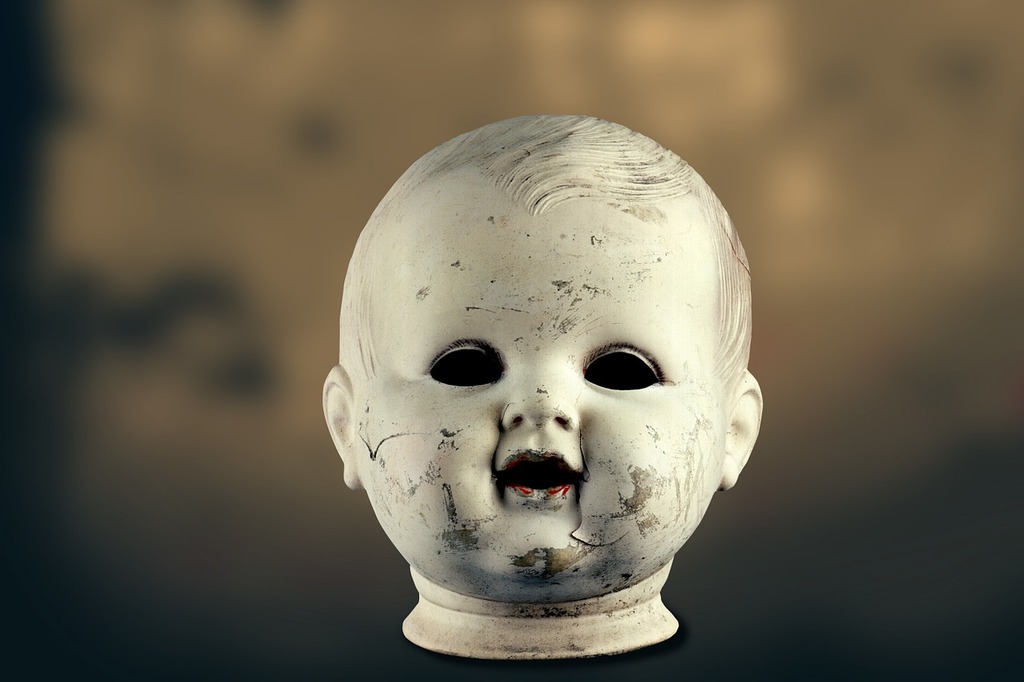 A creepy looking head of a child. Doll head old. - PICRYL - Public Domain  Media Search Engine Public Domain Search