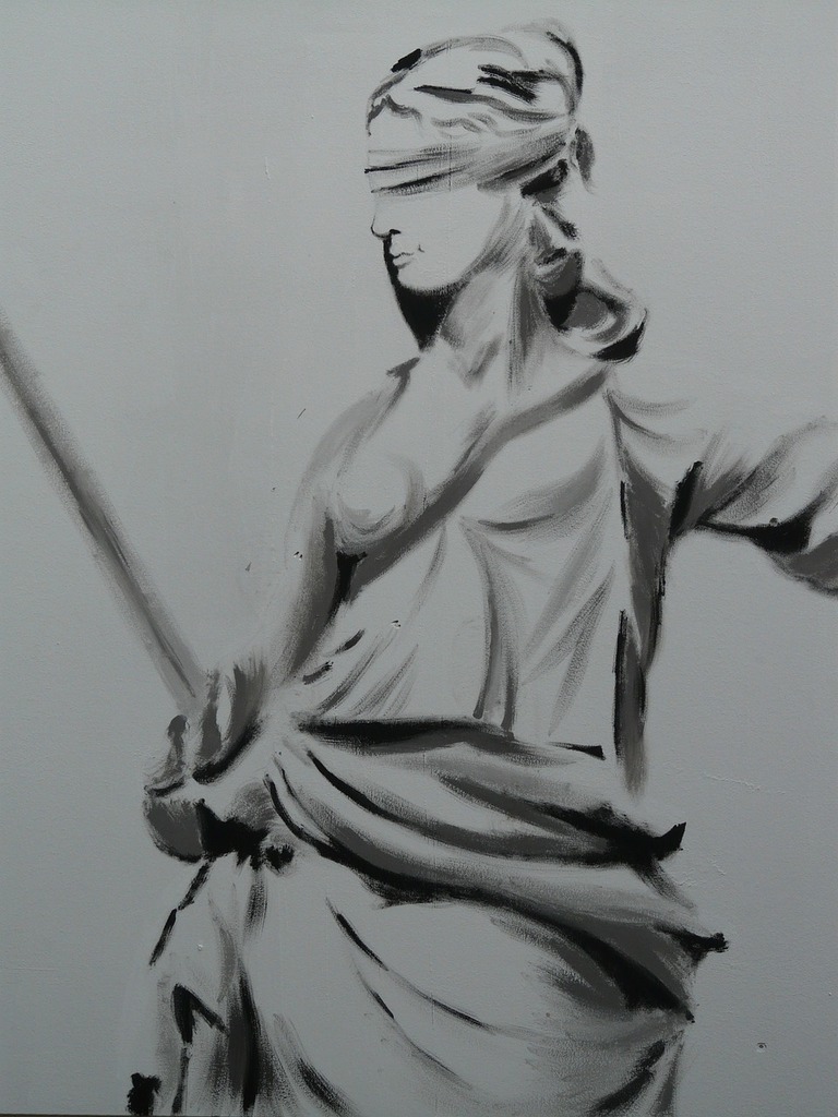 PROCESS: LADY JUSTICE WITH A LAPTOP