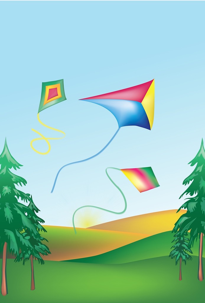 Kite Flying Fun Drawing by Nicole McKeever - Fine Art America