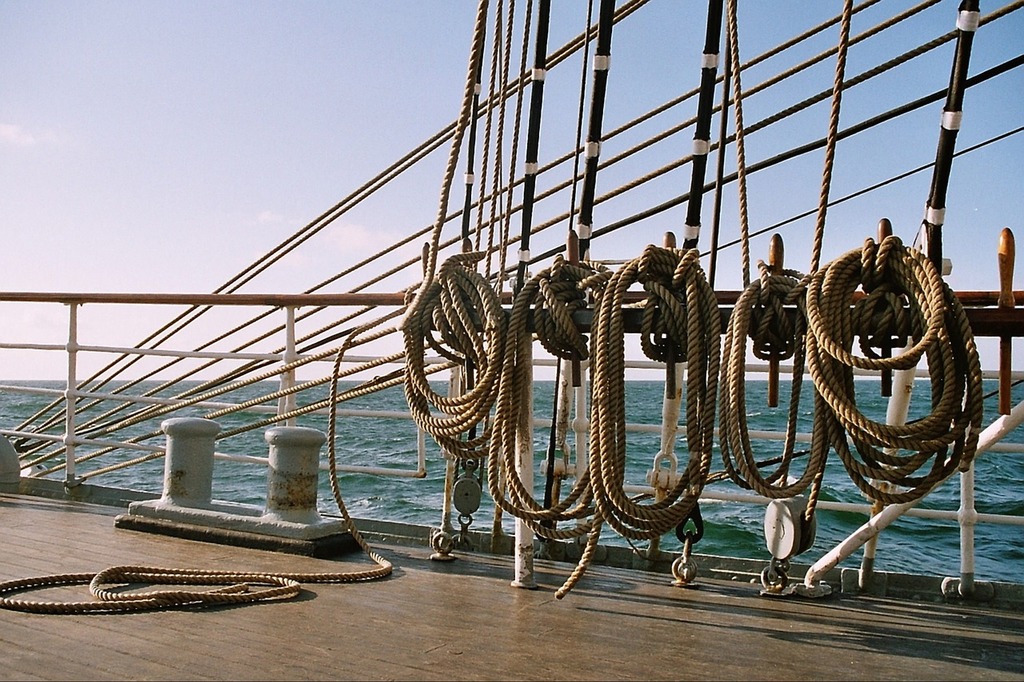 Ropes on the deck of a tall ship. Knot sailing vessel rigging. - PICRYL -  Public Domain Media Search Engine Public Domain Image