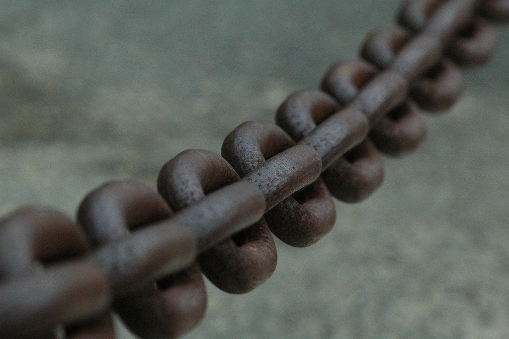 Heavy Cast Iron Chain Rust Protective Stock Photo 1958385784