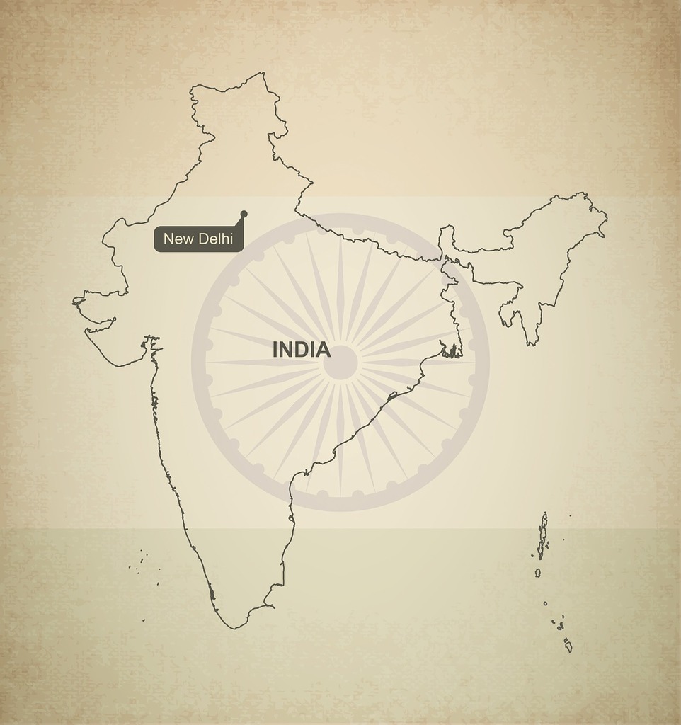 The outline map of India's mainland, marked with the locations... |  Download Scientific Diagram