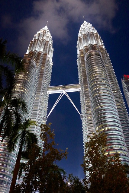 Petronas towers malaysia building. The petrona towers are lit up at ...