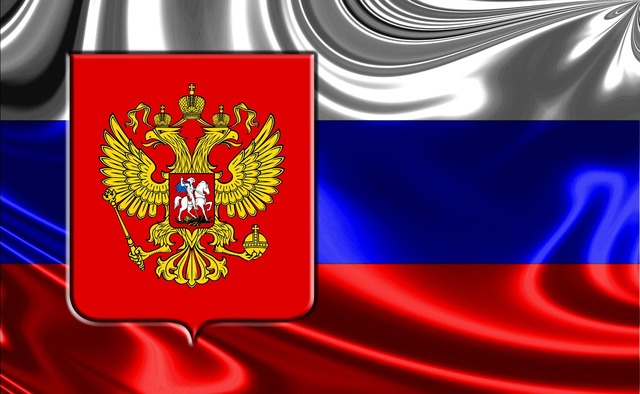 Russia flag ensign coat of arms with eagle Tapestry by Mapeti