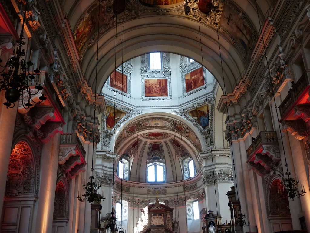 106 Ceiling Dome Salzburg Cathedral Austria Stock Photos - Free