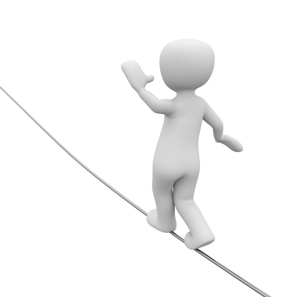 A person is walking on a tight rope. Sport train active, sports. - PICRYL -  Public Domain Media Search Engine Public Domain Search