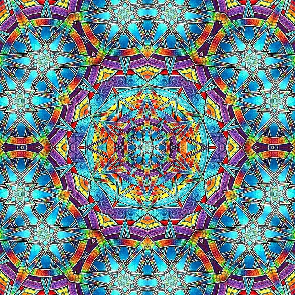 A multicolored pattern with a star of david. Tile background image ...